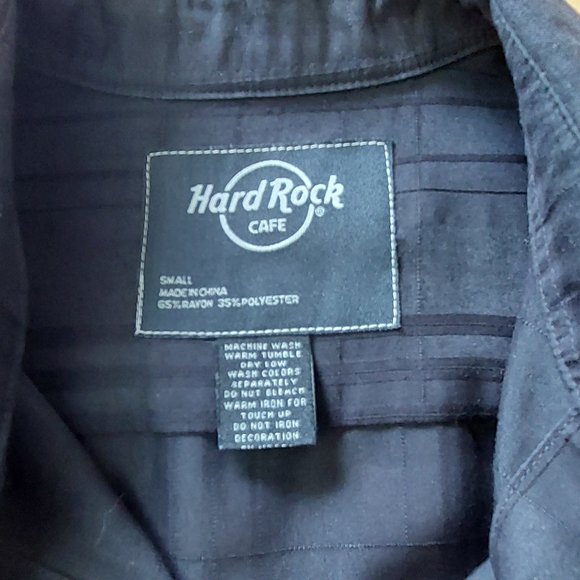 3/$15 Hard Rock Cafe Black Collar Short Sleeve Plaid Las Vegas Location Men's Sm - Picture 10 of 13